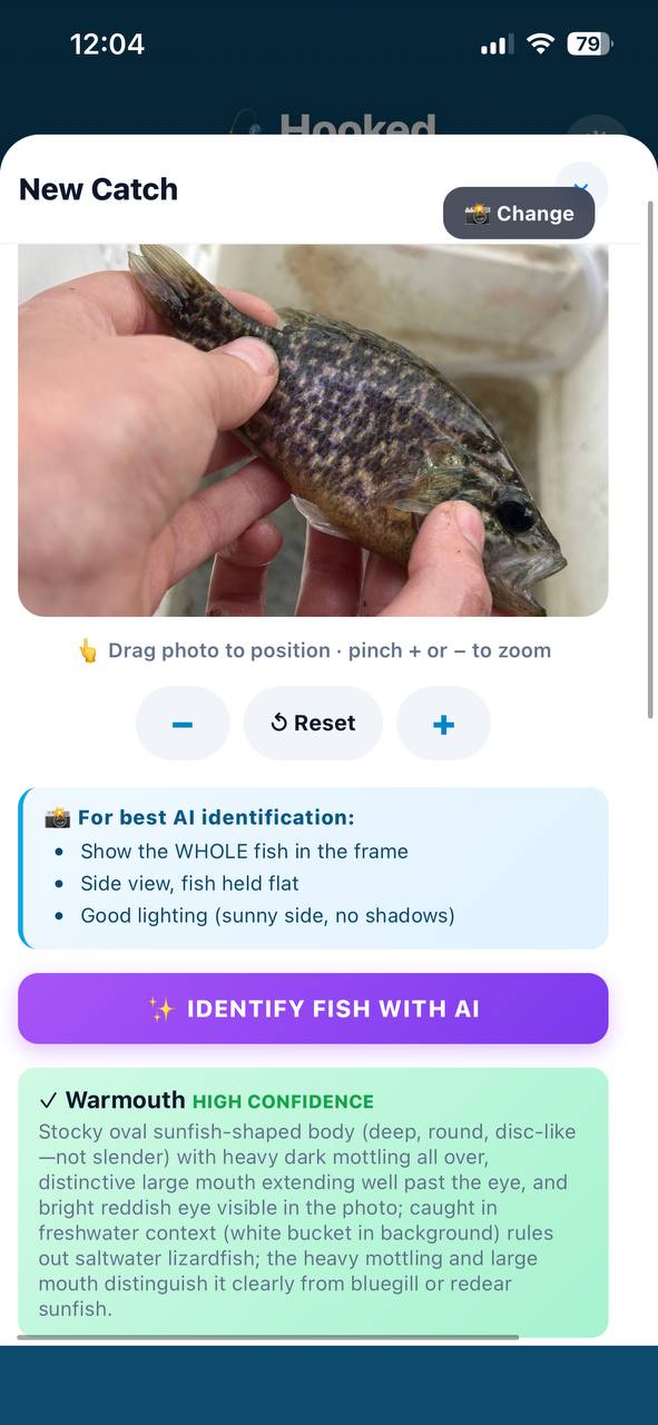 AI photo fish identification result